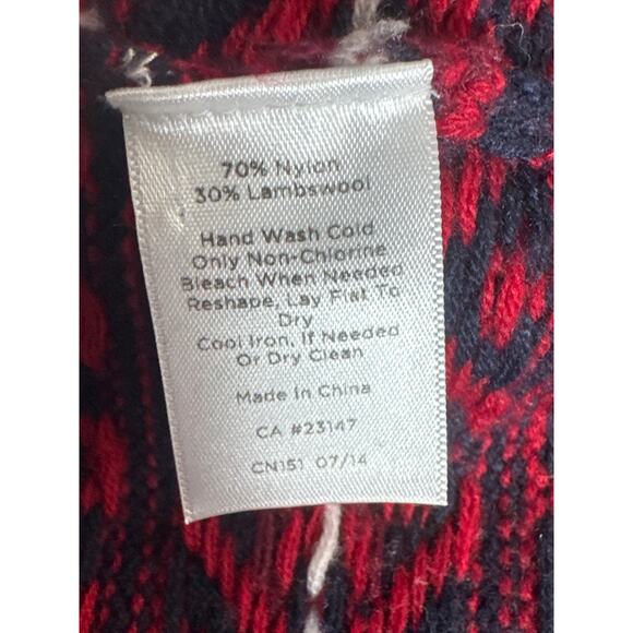 Talbot Lambswool Lambs Wool Fair Isle Cardigan Sweater Medium Navy Blue Nordic - Picture 7 of 7